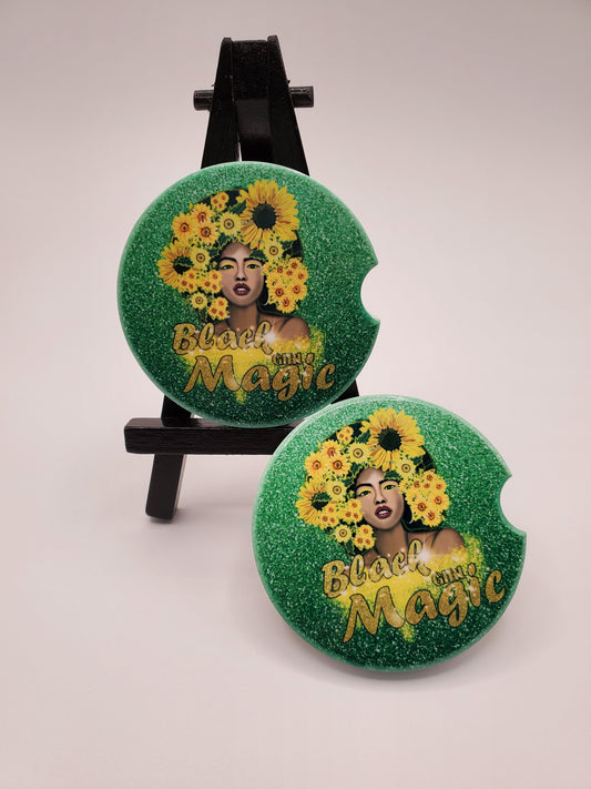 Sunflower Magic Car Coasters